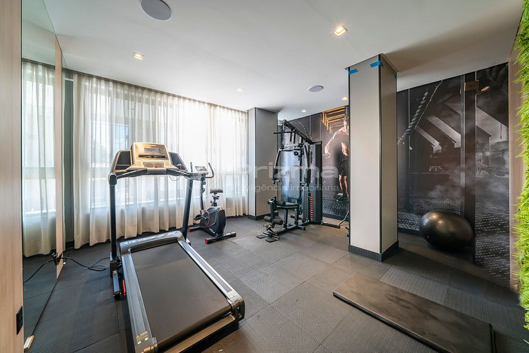 Flat com Piscina Aquecida, Jacuzzi e Lazer - 550m do Mar