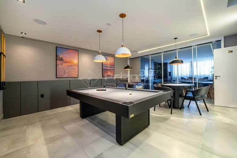 Flat com Piscina Aquecida, Jacuzzi e Lazer - 550m do Mar