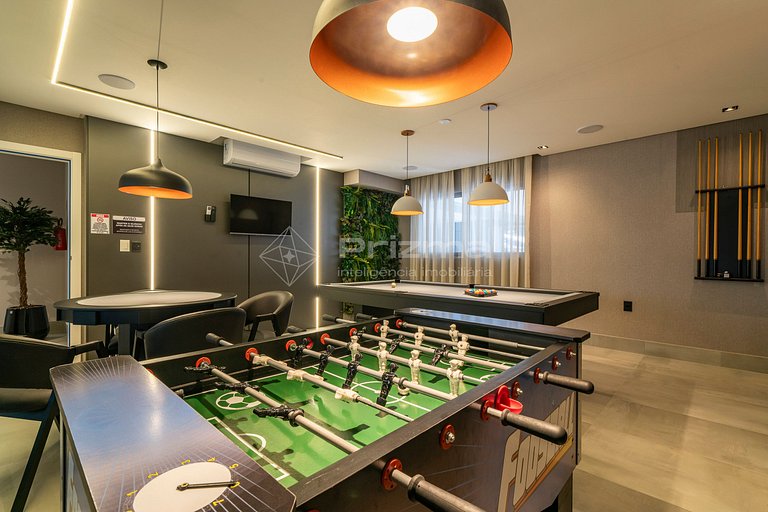 Flat com Piscina Aquecida, Jacuzzi e Lazer - 550m do Mar