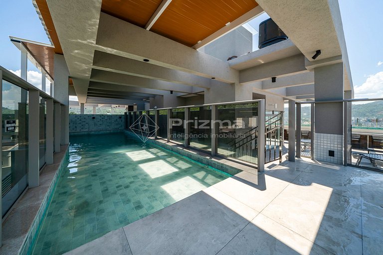 Flat com Piscina Aquecida, Jacuzzi e Lazer - 550m do Mar