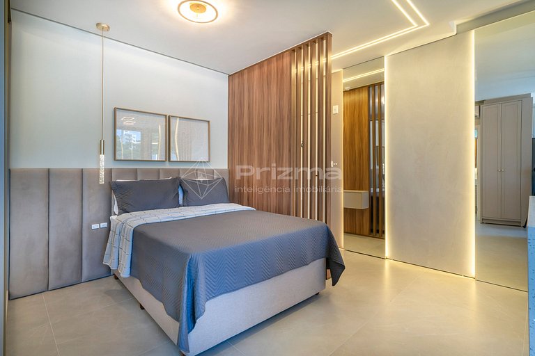 Flat com Piscina Aquecida, Jacuzzi e Lazer - 550m do Mar