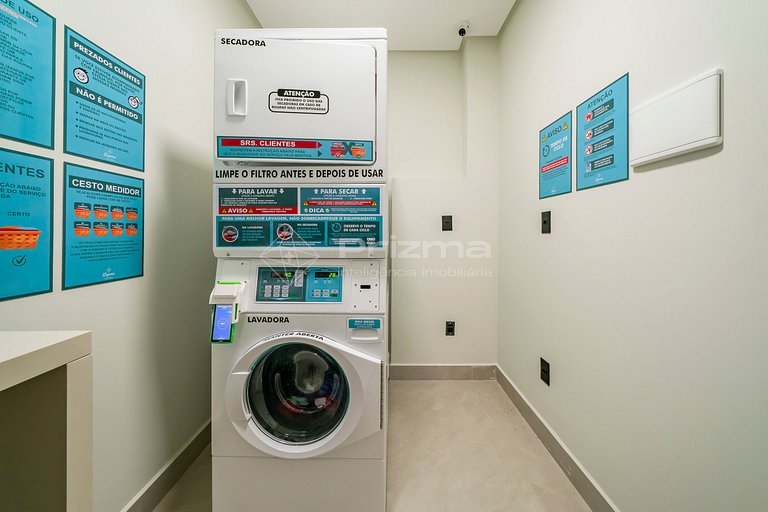 Flat com Piscina Aquecida, Jacuzzi e Lazer - 550m do Mar