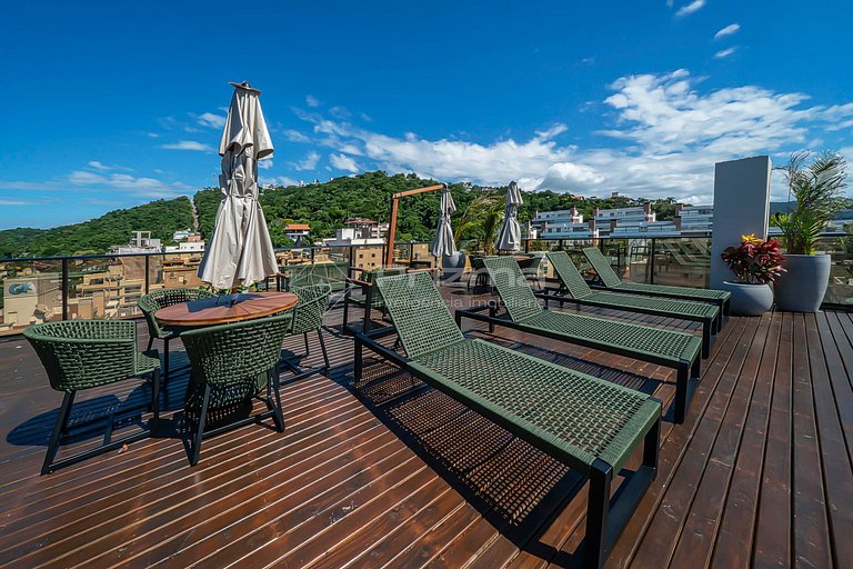 402 - Flat com café da manhã a 120m da praia
