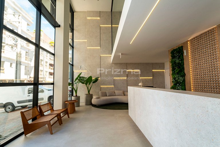 515 - Flat Moderno e Bem Localizado a 120 metros da praia de