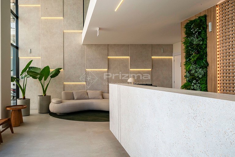 512 - Flat Moderno e Bem Localizado a 120 metros da praia de
