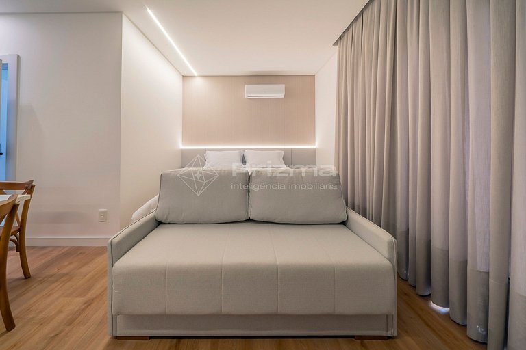 313 - Flat Moderno e Bem Localizado a 120 metros da praia de