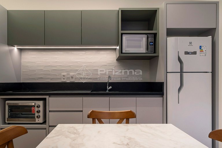 313 - Flat Moderno e Bem Localizado a 120 metros da praia de