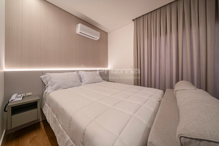 313 - Flat Moderno e Bem Localizado a 120 metros da praia de