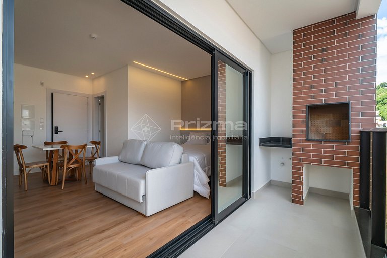 313 - Flat Moderno e Bem Localizado a 120 metros da praia de