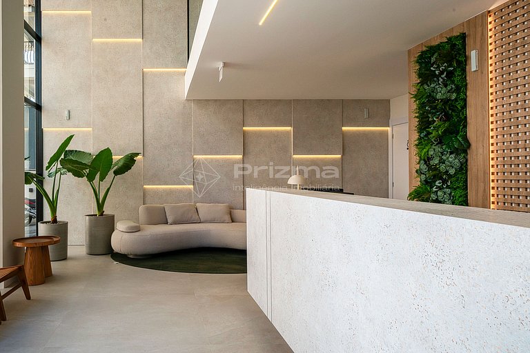 314 - Flat Moderno e Bem Localizado a 120 metros da praia de