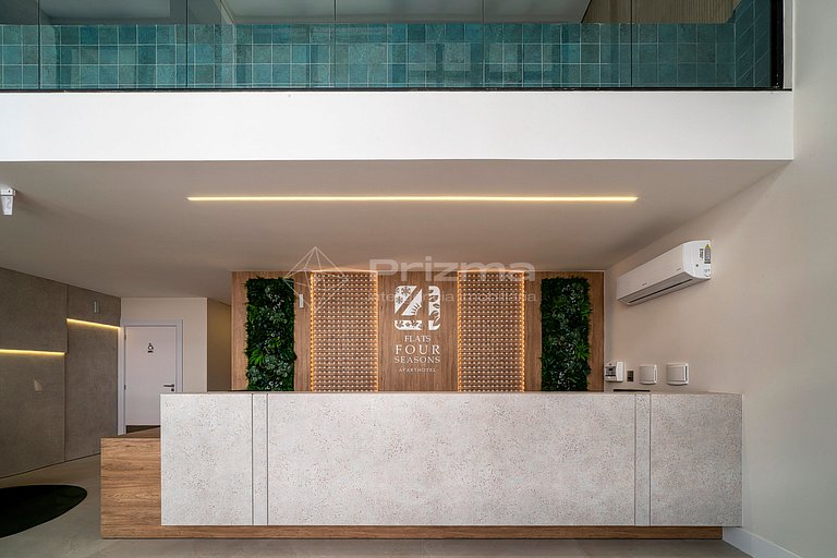313 - Flat Moderno e Bem Localizado a 120 metros da praia de