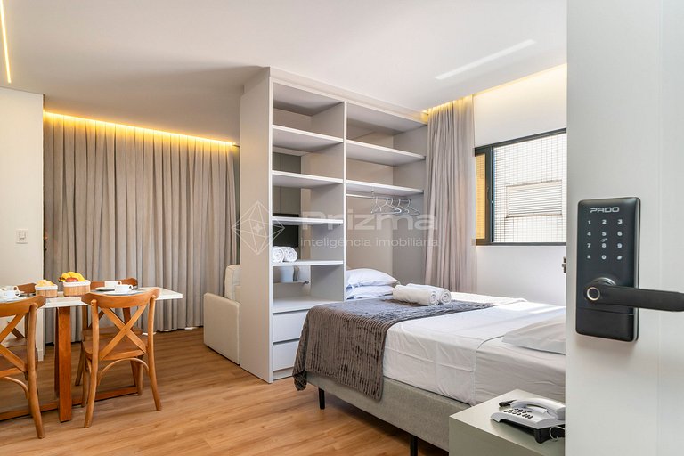 515 - Flat Moderno e Bem Localizado a 120 metros da praia de