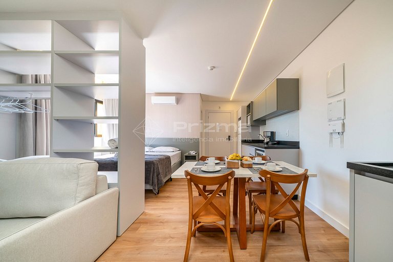 515 - Flat Moderno e Bem Localizado a 120 metros da praia de