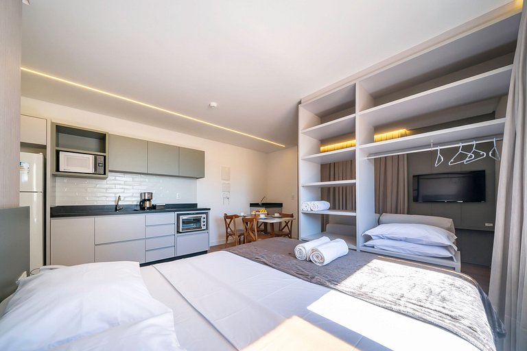 515 - Flat Moderno e Bem Localizado a 120 metros da praia de